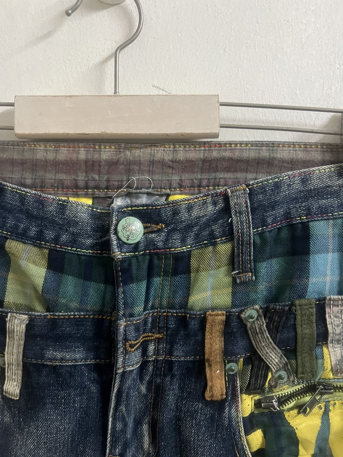 Hysteric Glamour × Japanese Brand DOUBLE WAIST🔥BREATHMINT TWIST DISTRESSED DENIM PANT Size US 32 / EU 48 - 12 Thumbnail