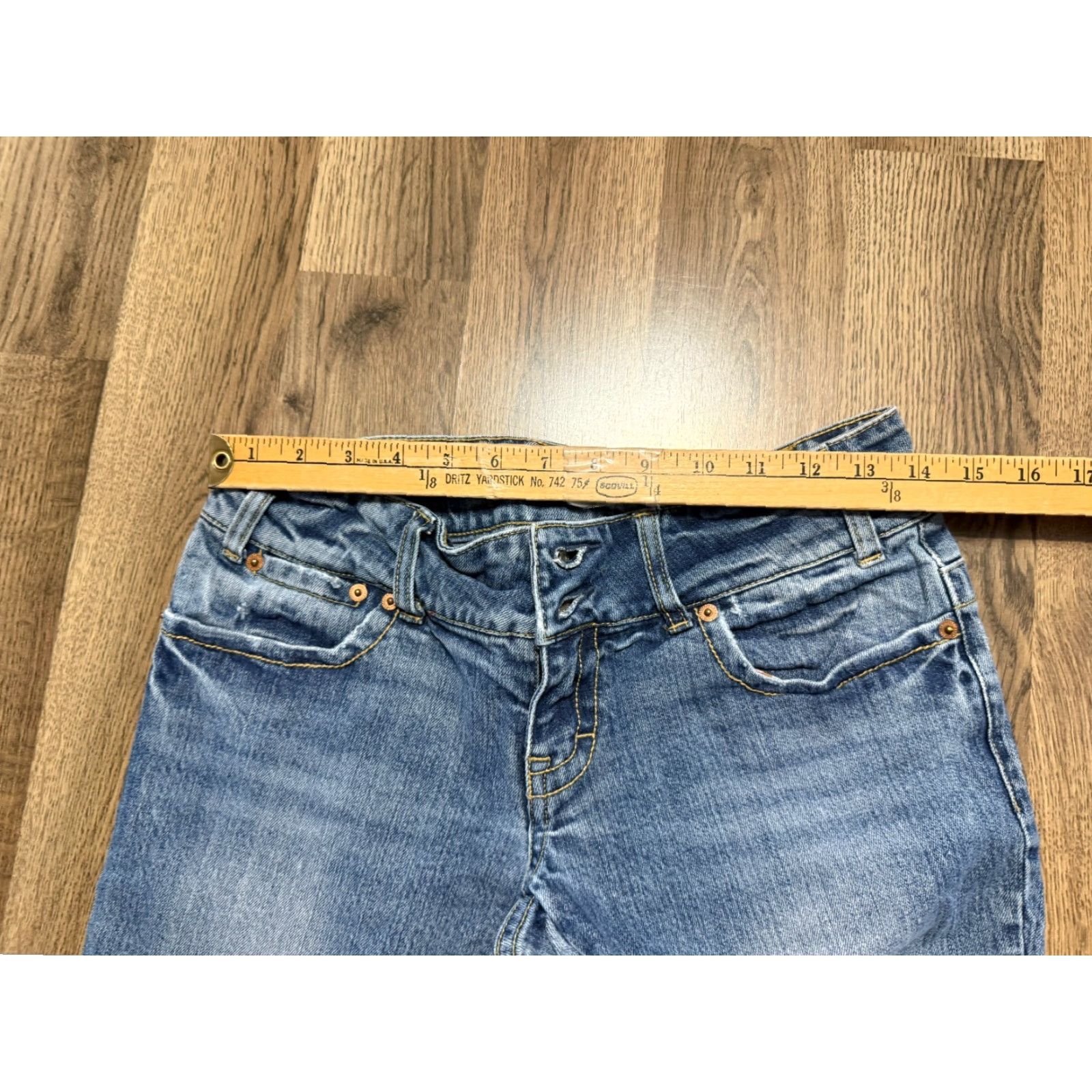 American Eagle Outfitters VINTAGE American Eagle Jeans Women's 6 Blue Denim Skinny Mid Rise Zip Pockets Size 28" / US 6 / IT 42 - 7 Thumbnail