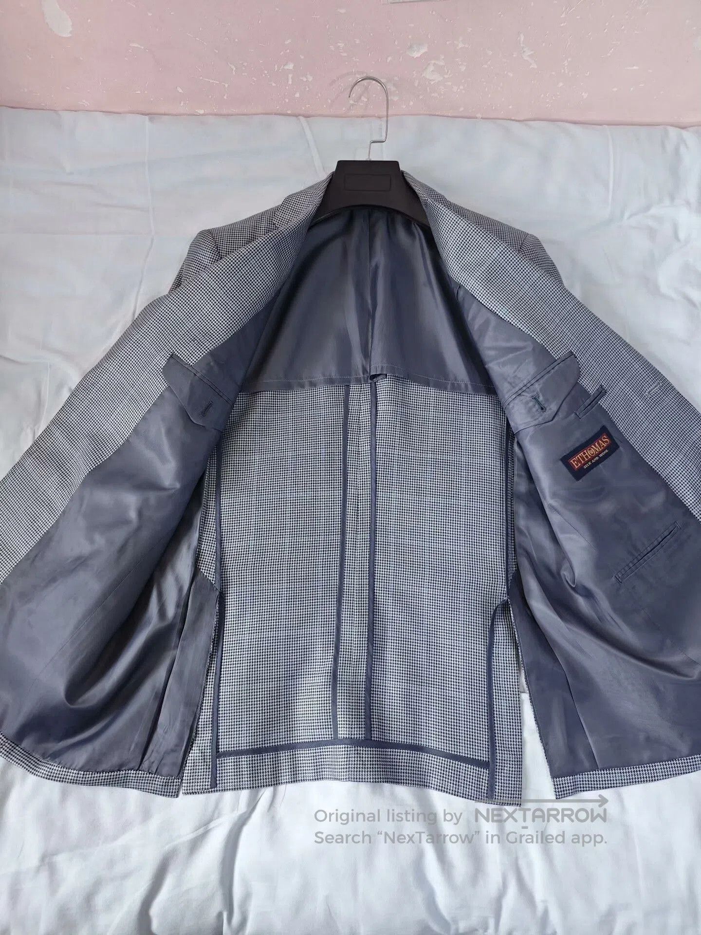 Japanese Brand Italian Blue Check Wool Silk Blazer. Size US M / EU 48-50 / 2 - 6 Thumbnail
