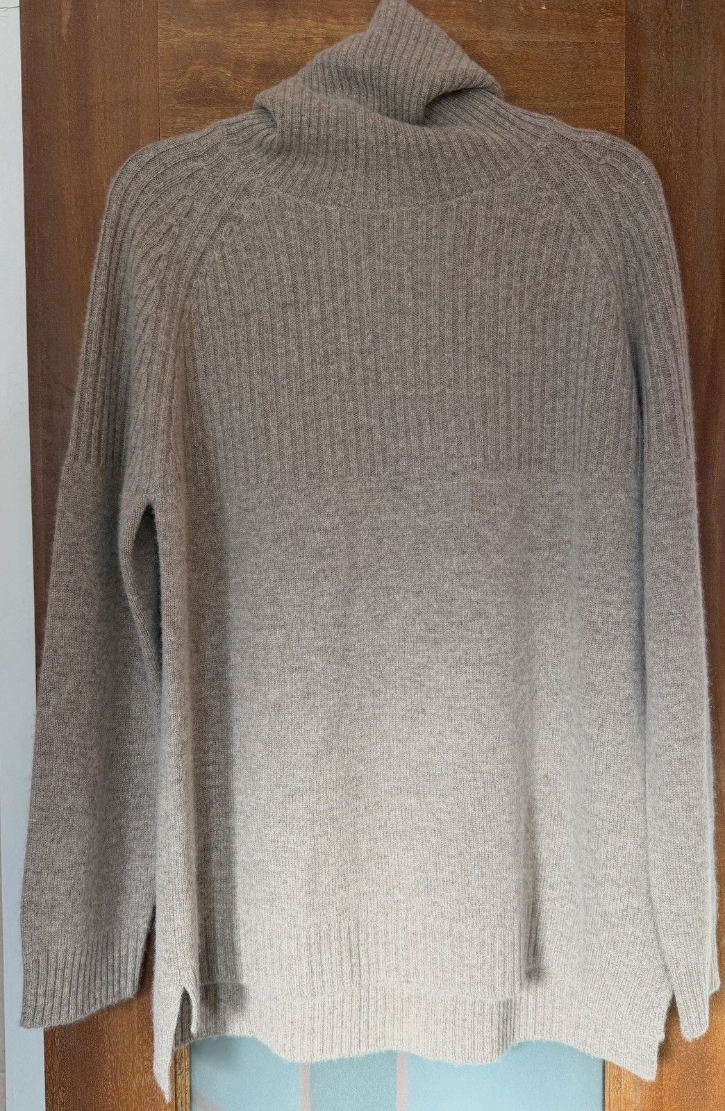 Other Pura Cashmere & Merino Wool Vintage Khaki Turtleneck Sweater Size XL / US 12-14 / IT 48-50 - 6 Thumbnail
