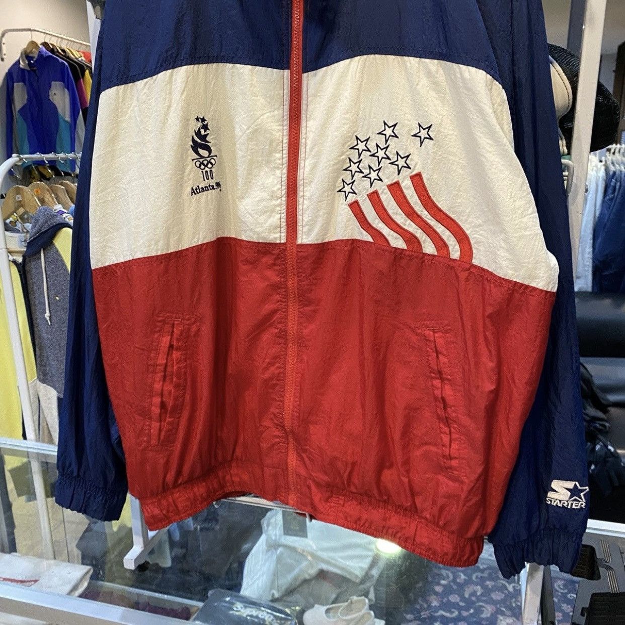 Starter × USA Olympics × Vintage VTG Atlanta 1996 Olympics Windbreaker STARTER Jacket Size US XL / EU 56 / 4 - 8 Thumbnail