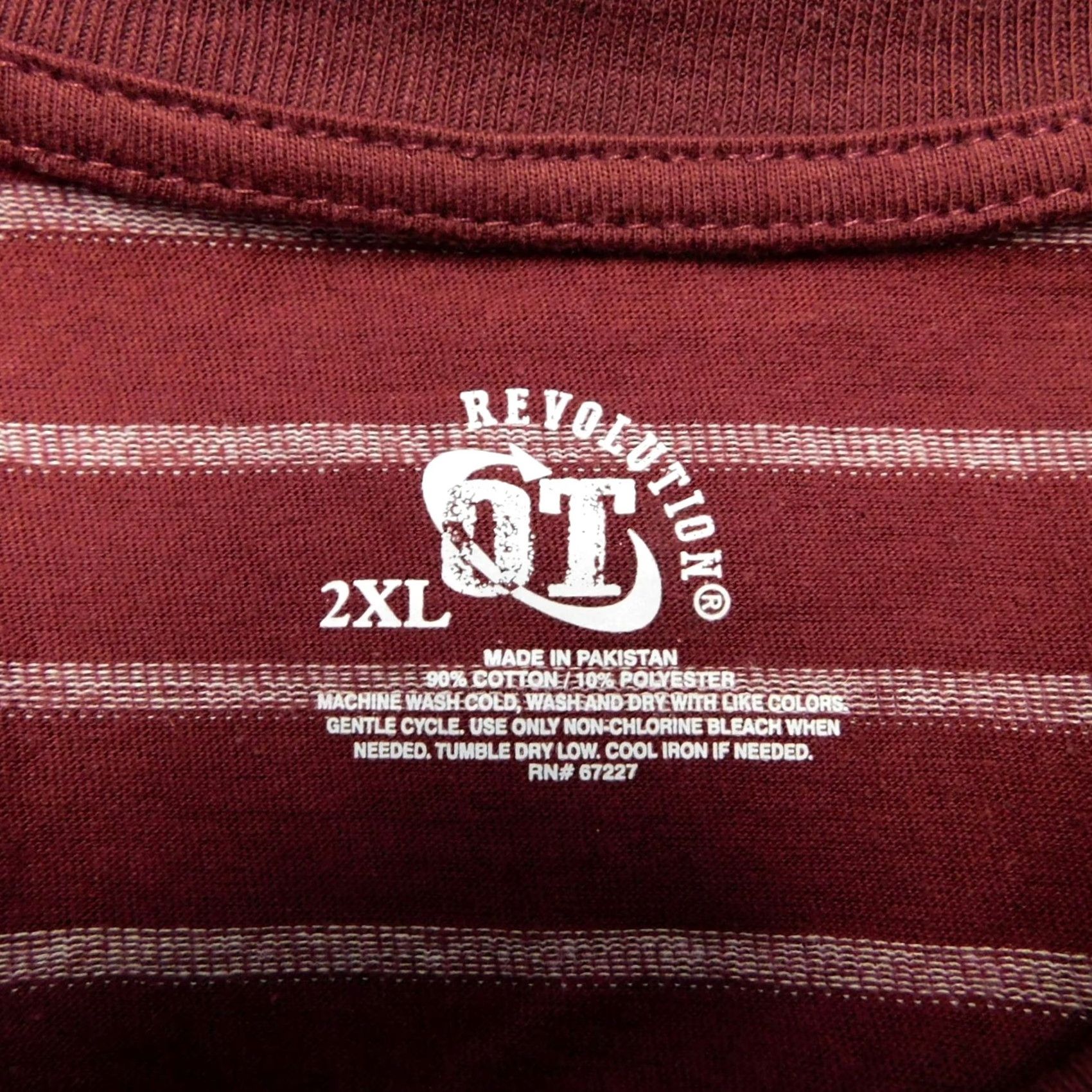 Vintage OT Revolution Men's Short Sleeve Crew Neck T-Shirt Red Stripe 2XL #1538 Size US XXL / EU 58 / 5 - 3 Thumbnail