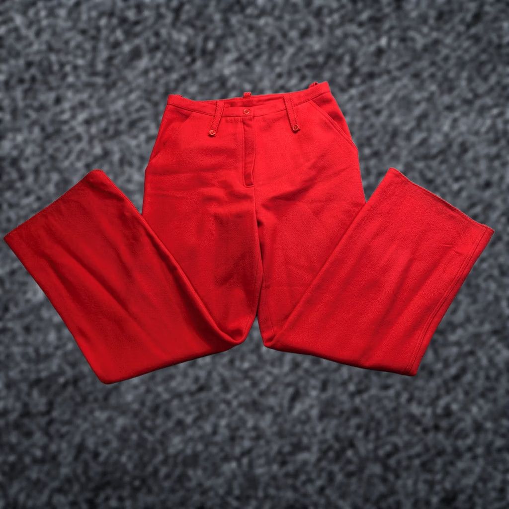 Vintage Sonia Rykiel Wool Pants US 10 Red Dress Pants Women 10 Wool Size 32" / US 10 / IT 46 - 1 Thumbnail