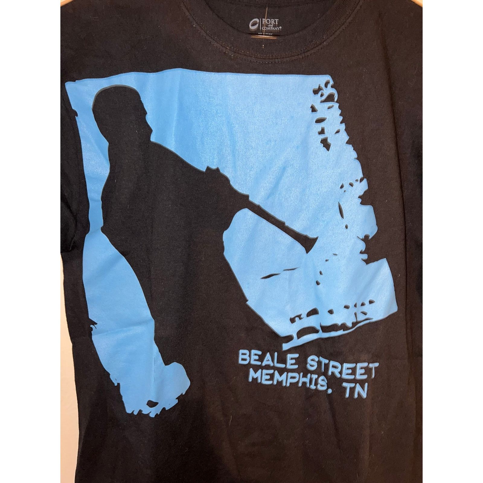 Port Authority Beale Street Shirt Memphis TN Jazz Music Black Tee 2000s M Size US M / EU 48-50 / 2 - 4 Thumbnail