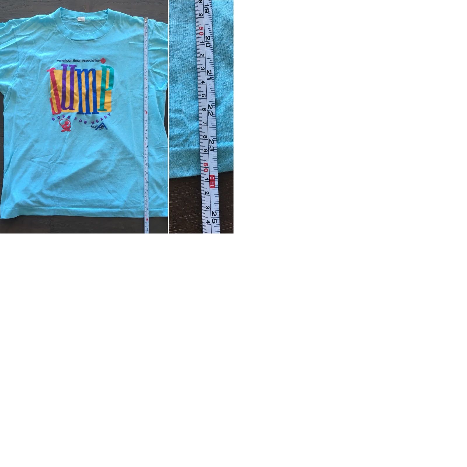 Vintage VINTAGE Screen Stars Shirt Men L Blue Jump Rope For Heart 80s Graphic Tee 1980s American Heart Association Size US L / EU 52-54 / 3 - 9 Thumbnail