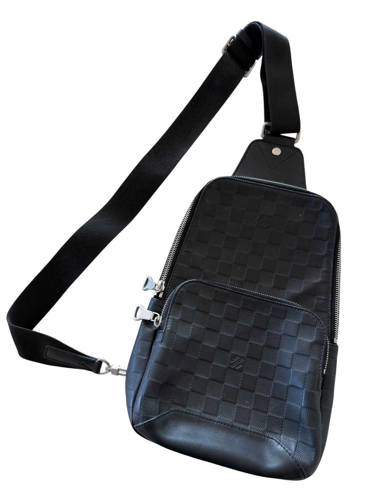 Louis Vuitton Louis Vuitton Damier Infini Black Leather Avenue Sling Bag Size ONE SIZE - 5 Thumbnail