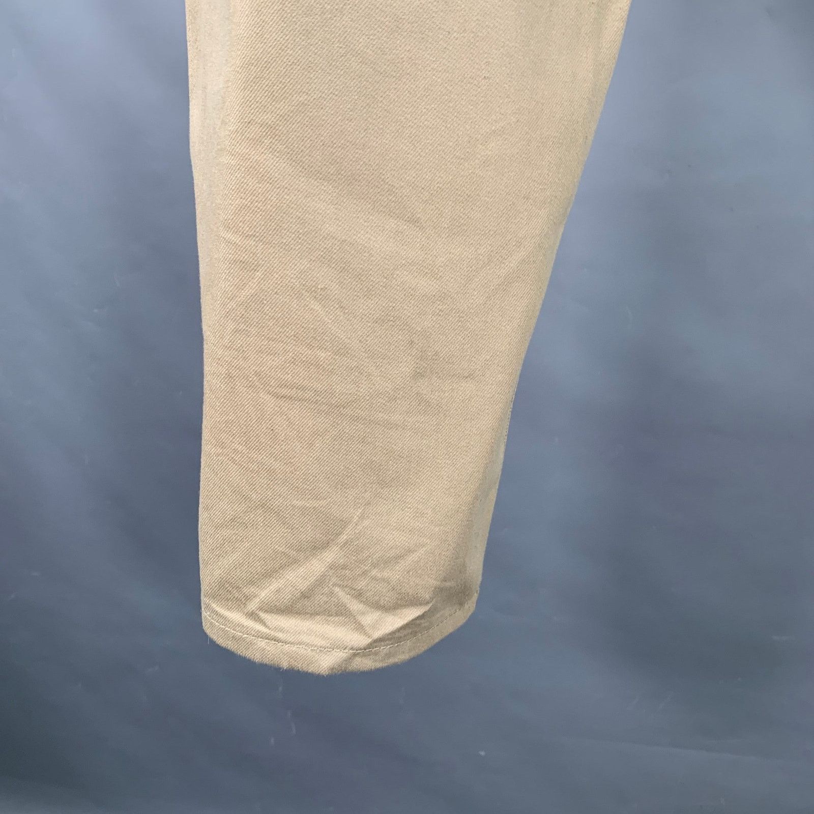 Prada 34 Khaki Twill Cotton Classic Fit Tapered Button Fly Jeans Size US 34 / EU 50 - 6 Thumbnail