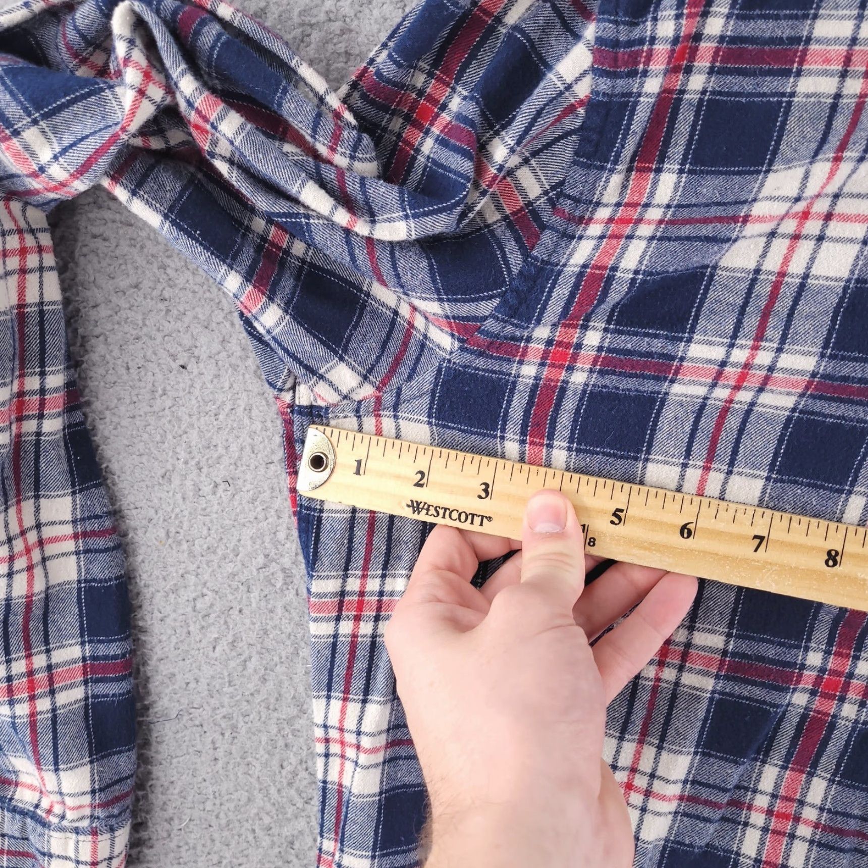 H&M H&M Logg Shirt XL Slim Blue Flannel Button-Up Long Sleeve Mens Casual Cotton Size US XL / EU 56 / 4 - 4 Thumbnail