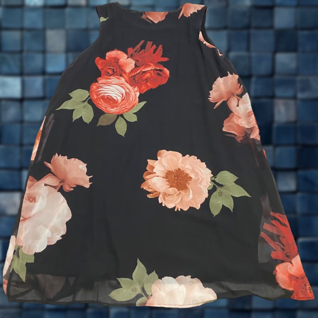 Coldwater Creek Coldwater Creek Womens Dress 1X Plus Multicolor Floral Chiffon Tunic Lined Size XL / US 12-14 / IT 48-50 - 1 Thumbnail