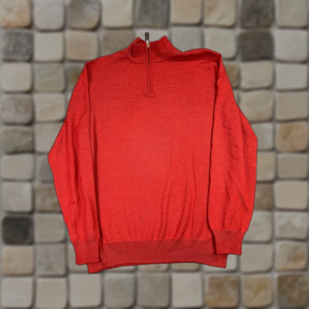Vintage David Cenci Sweater Mens Large Red Wool Knit Pullover Shirt Adults Red David Cenci Pullover Knit Wool Size US L / EU 52-54 / 3 - 1 Thumbnail