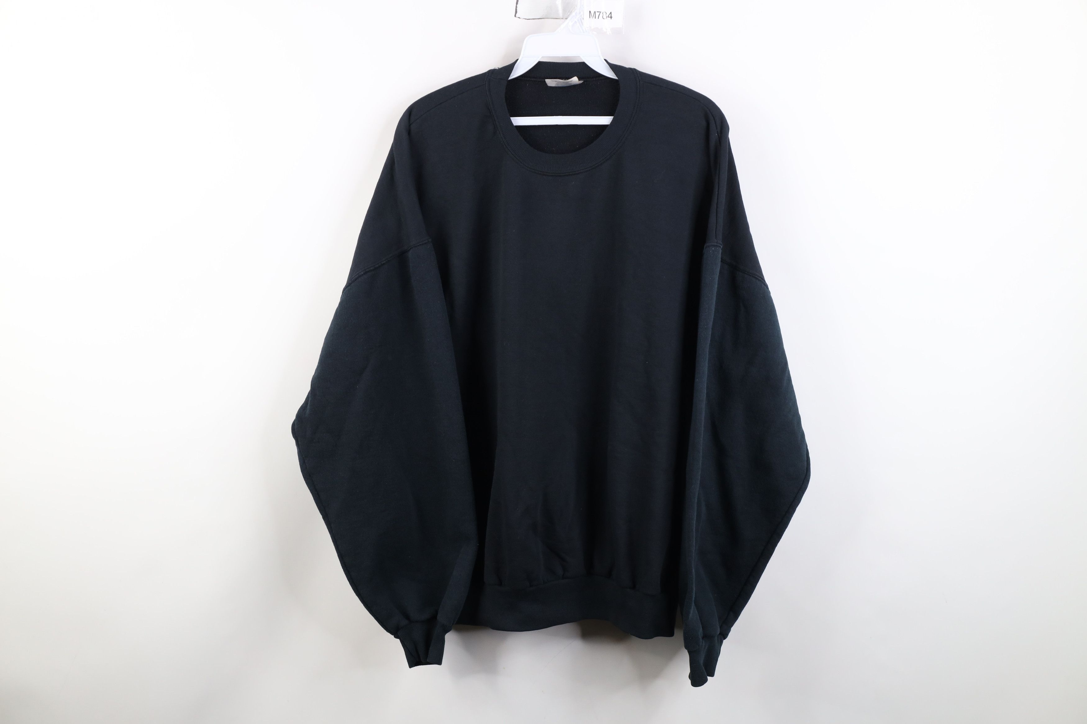 Vintage Vintage 90s Y2K Streetwear Blank Crewneck Sweatshirt Black Size US XL / EU 56 / 4 - 1 Thumbnail