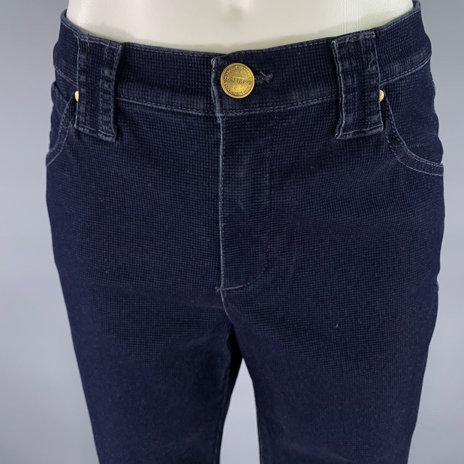Other DISMERO Navy Velvet Grid Slim Bootcut Pants - Size 29 Size US 29 - 2 Thumbnail