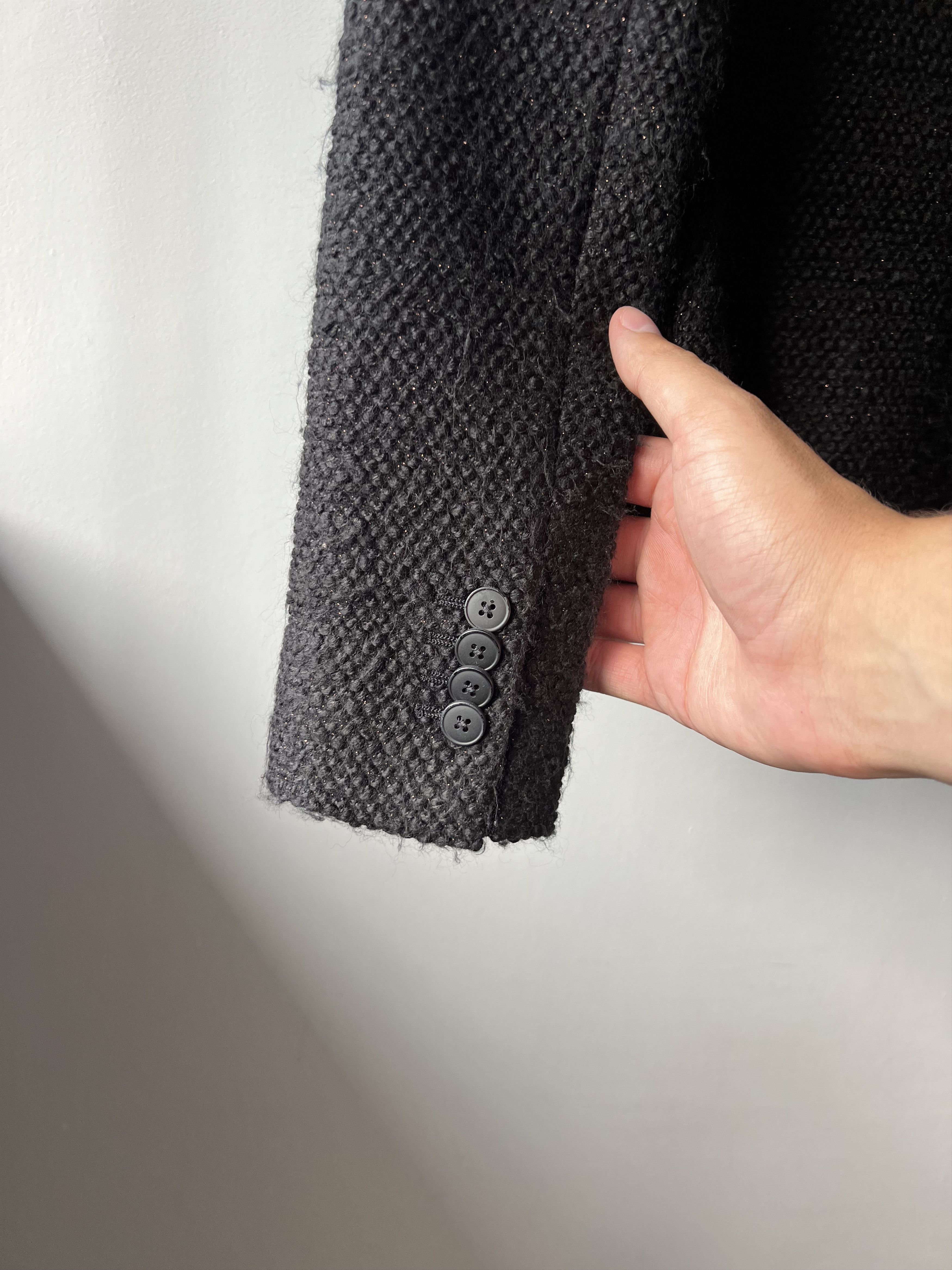 Tagliatore Tagliatore Women's Black Tweed Blazer Jacket Made In Italy Size XS / US 0-2 / IT 36-38 - 6 Thumbnail