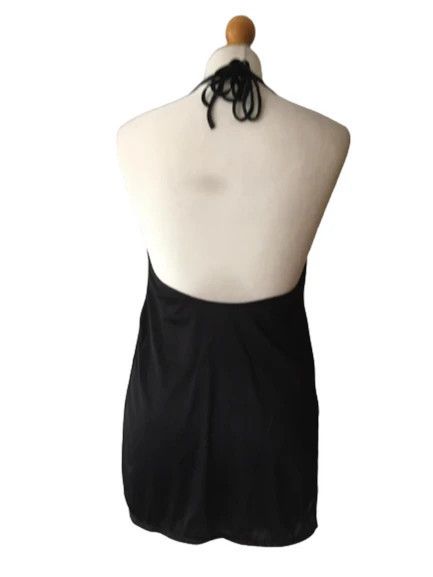 Other Vintage Y2K black Halterneck top Sexy Lolita Tie Up Size M / US 6-8 / IT 42-44 - 4 Thumbnail
