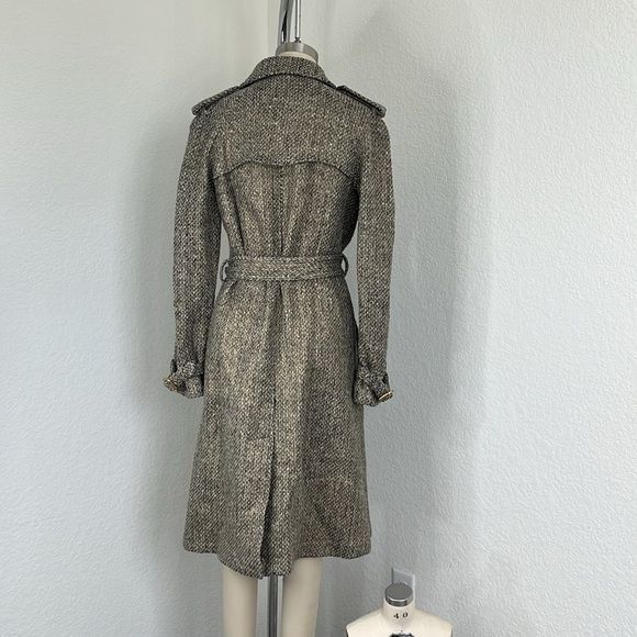 Burberry Burberry Metallic Tweed Gold Belted Trench Coat Jacket Size S / US 4 / IT 40 - 10 Thumbnail
