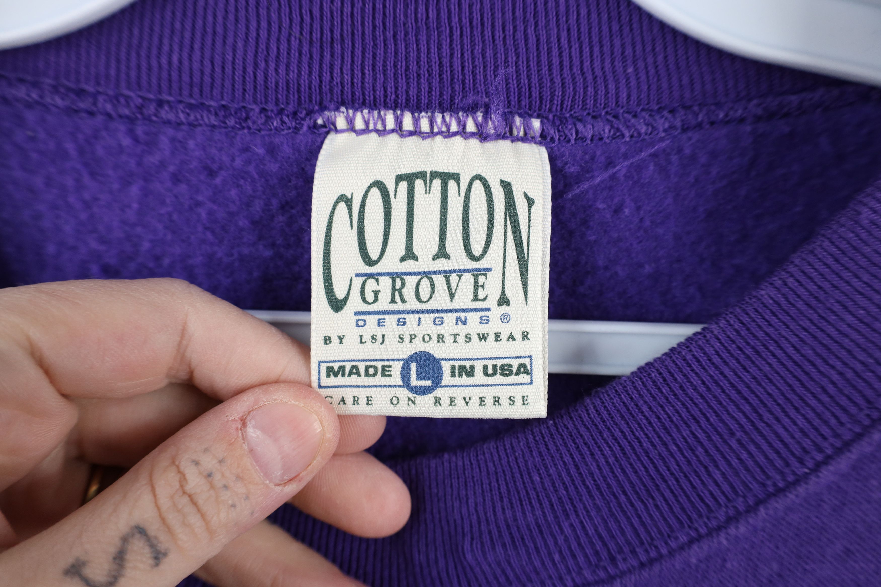 Vintage Vintage 90s Streetwear Snow Birds Sweatshirt Purple USA Size L / US 10 / IT 46 - 7 Thumbnail