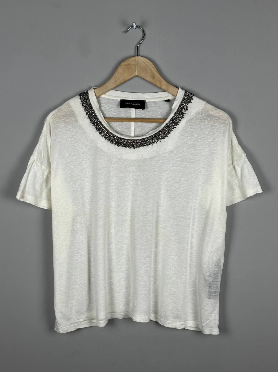 The Kooples The Kooples Oversized Linen Rhinestone T Shirt Size S / US 4 / IT 40 - 1 Thumbnail