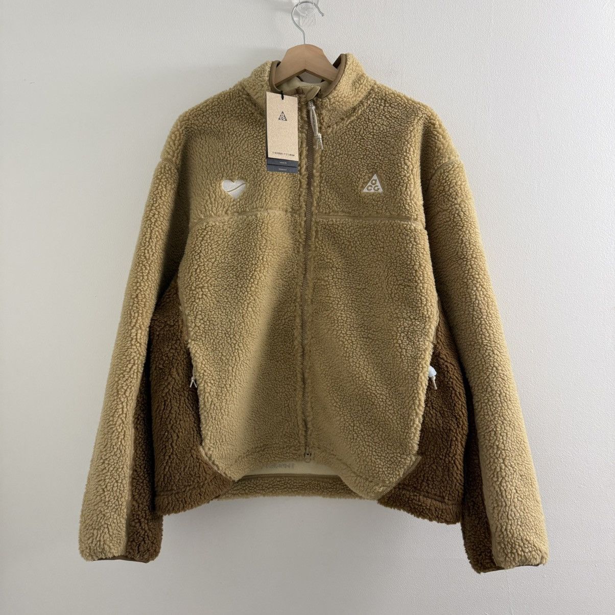 Nike Nike ACG Sherpa Fleece Zip Up Jacket Beige Brown NWT Small Size US S / EU 44-46 / 1 - 1 Thumbnail