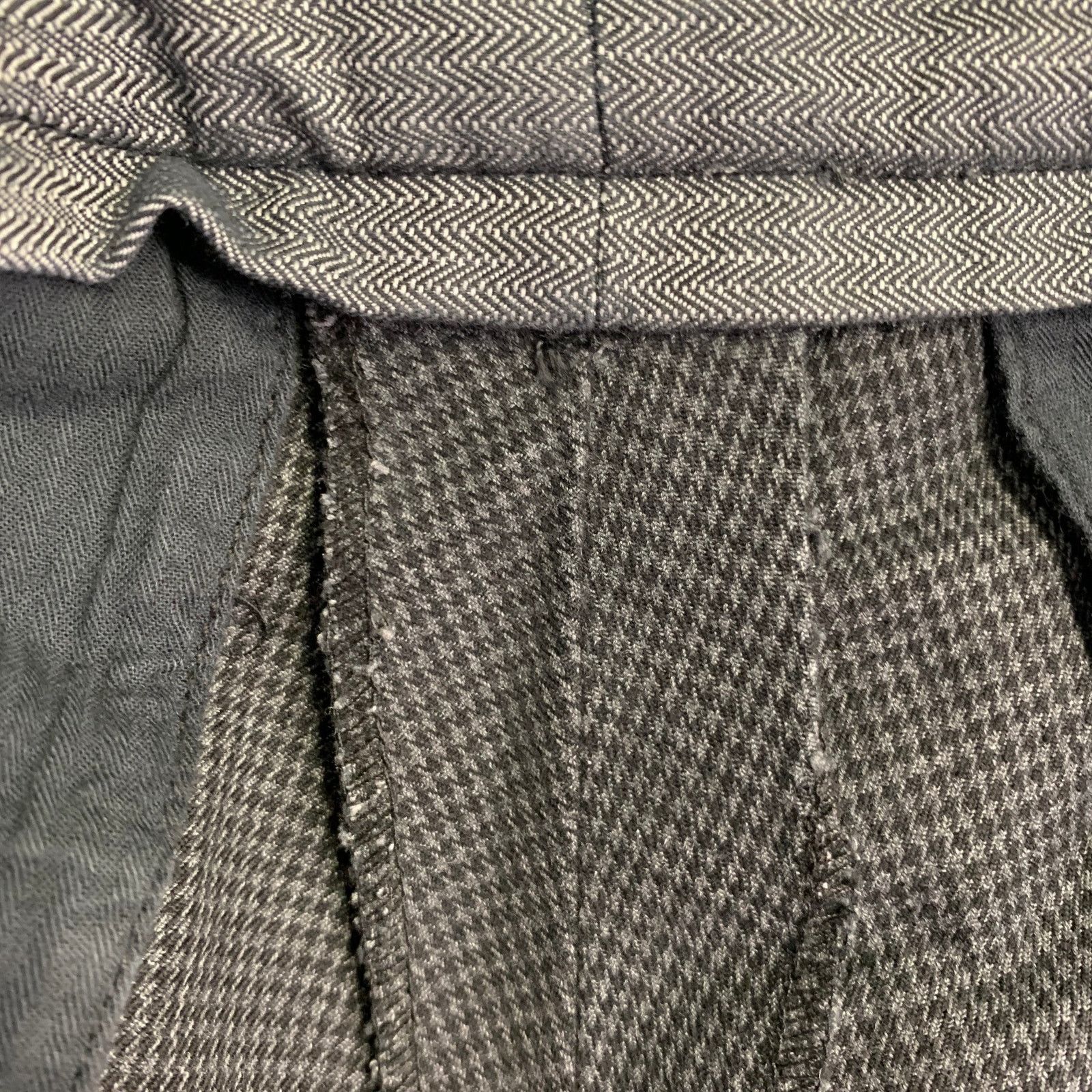Barena BARENA Grey Black Houndstooth Cotton Cuffed Dress Pants Size US 35 - 8 Thumbnail