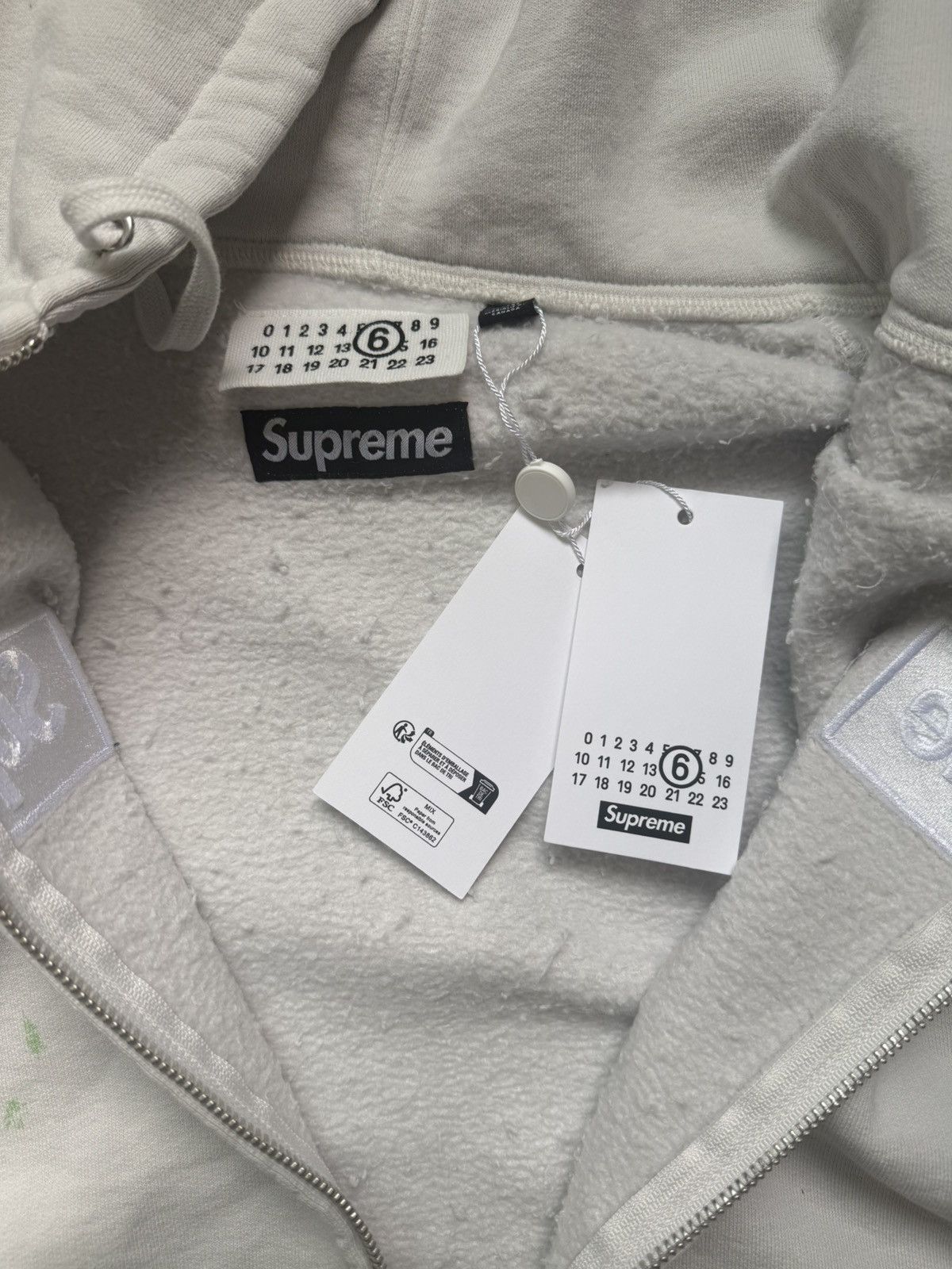 Maison Margiela × Supreme Supreme x Margiella Zip-Up Paint Splatter Box Logo Hoodie Size US M / EU 48-50 / 2 - 3 Thumbnail