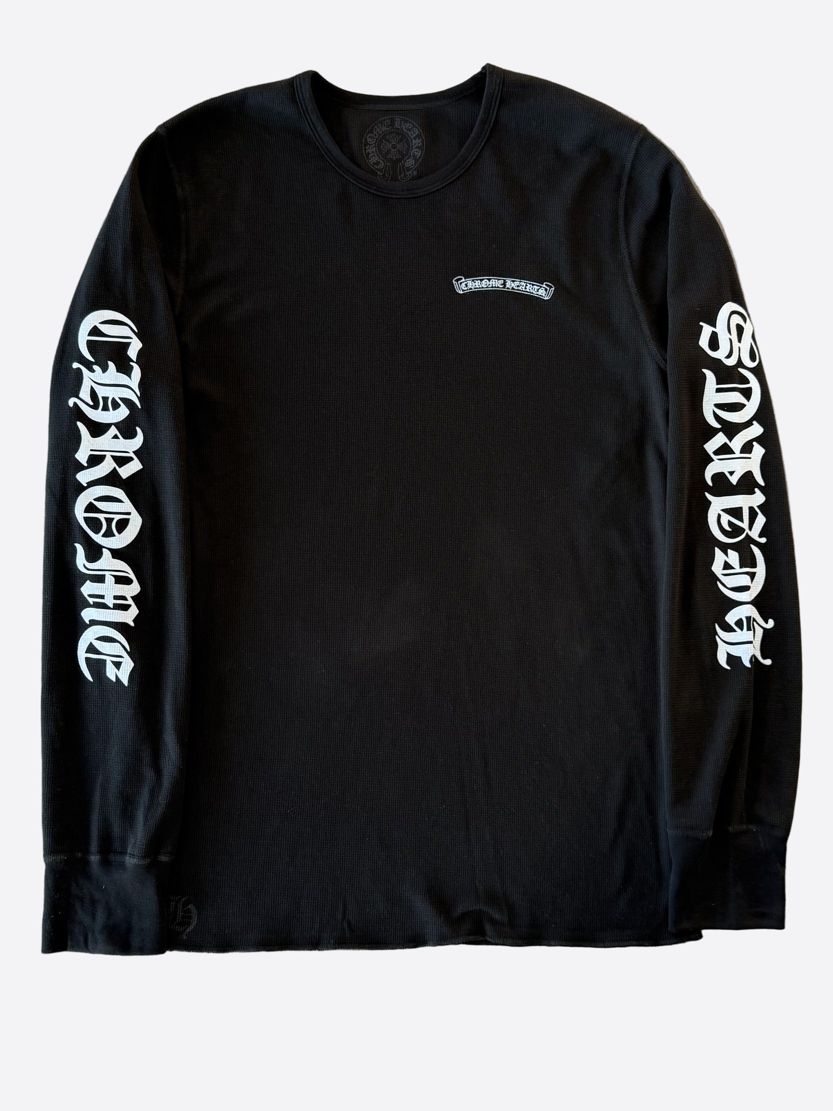 Black & White Script Logo Thermal Longsleeve T-Shirt