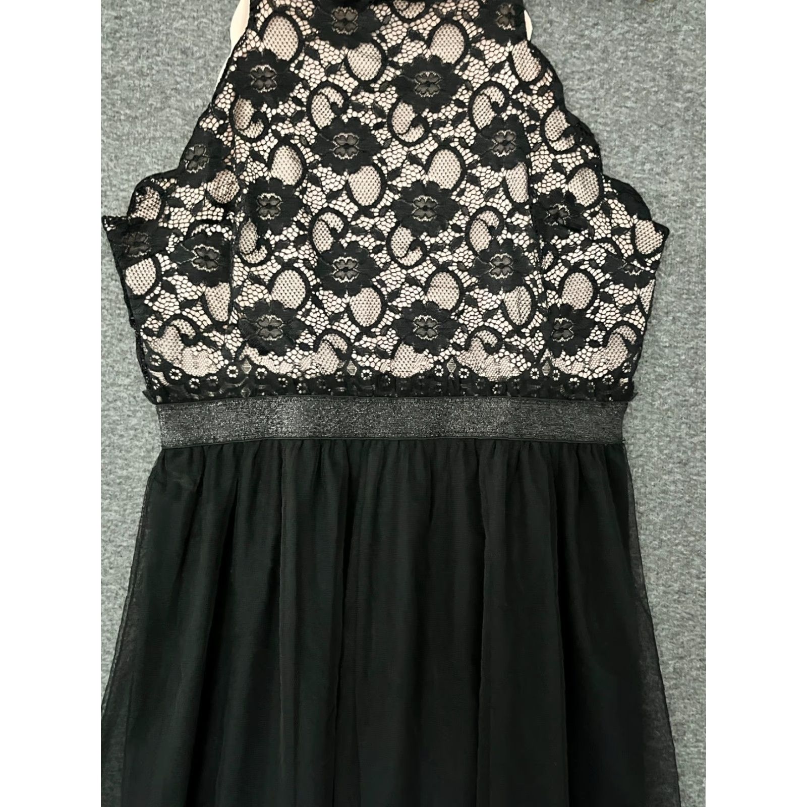 Vintage Speechless Black Lace Dress Mini XL Sleeveless Formal Party Cocktail Floral Square Neck Women's XL Black Size XL / US 12-14 / IT 48-50 - 7 Thumbnail