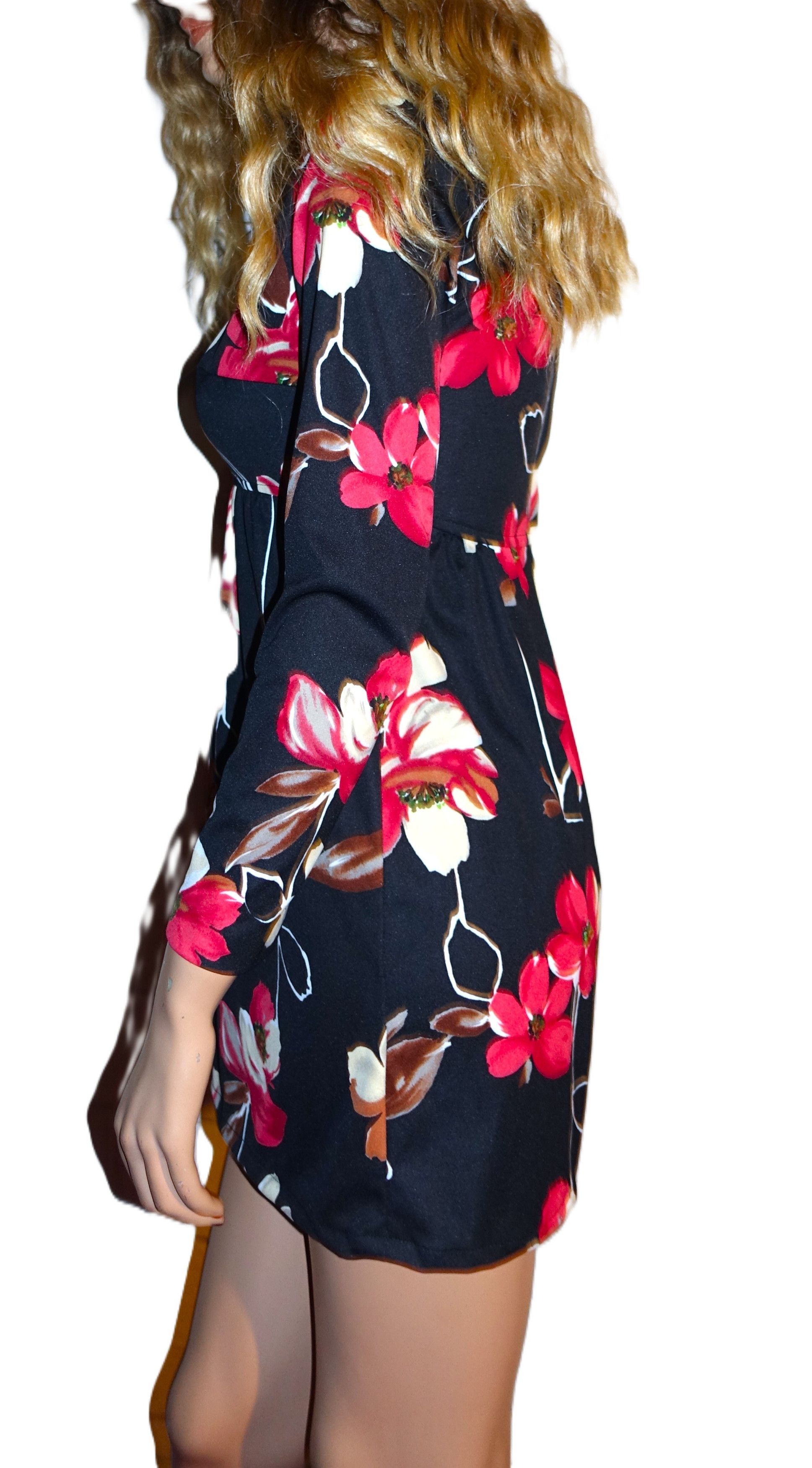 Vintage Vintage Black Red Floral Boho Dress S Size S / US 4 / IT 40 - 5 Thumbnail