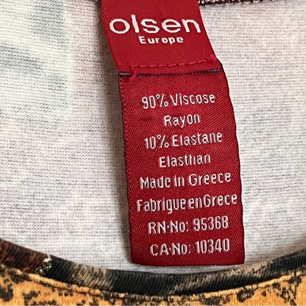 Designer Olsen Europe Women’s 3/4 Sleeve Shirt Top Red Large XL 14 Size ONE SIZE - 5 Thumbnail