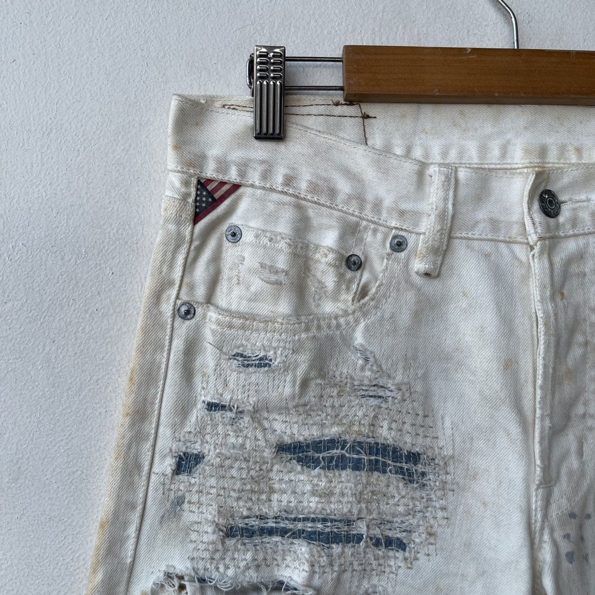 Helmut Lang Denim & Supply Ralph Lauren Boro Sashiko Distressed Denim Size US 32 / EU 48 - 6 Thumbnail