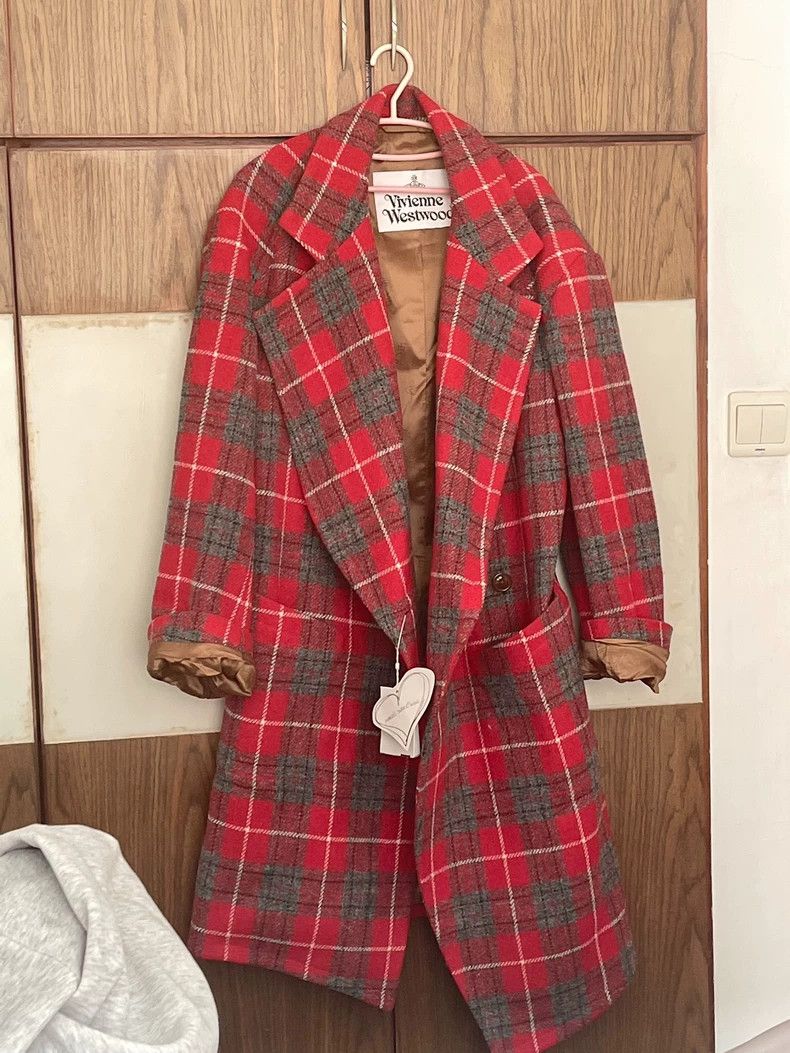 Other Vivienne Westwood A red checkered coat Size L / US 10 / IT 46 - 1 Thumbnail