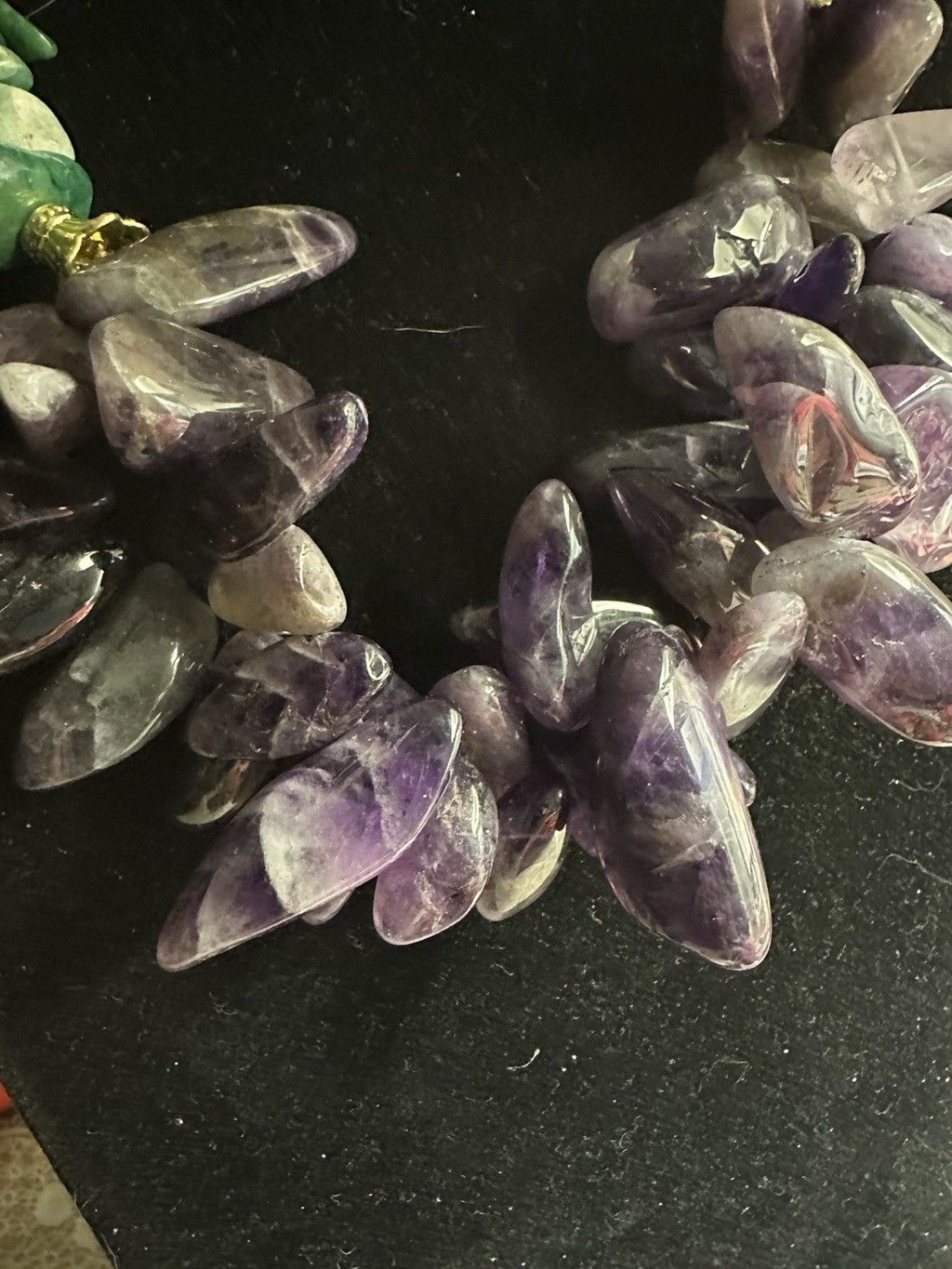 Handmade Vintage Amethyst Purple Green Real Multi Stone Statement Nec Size ONE SIZE - 10 Thumbnail