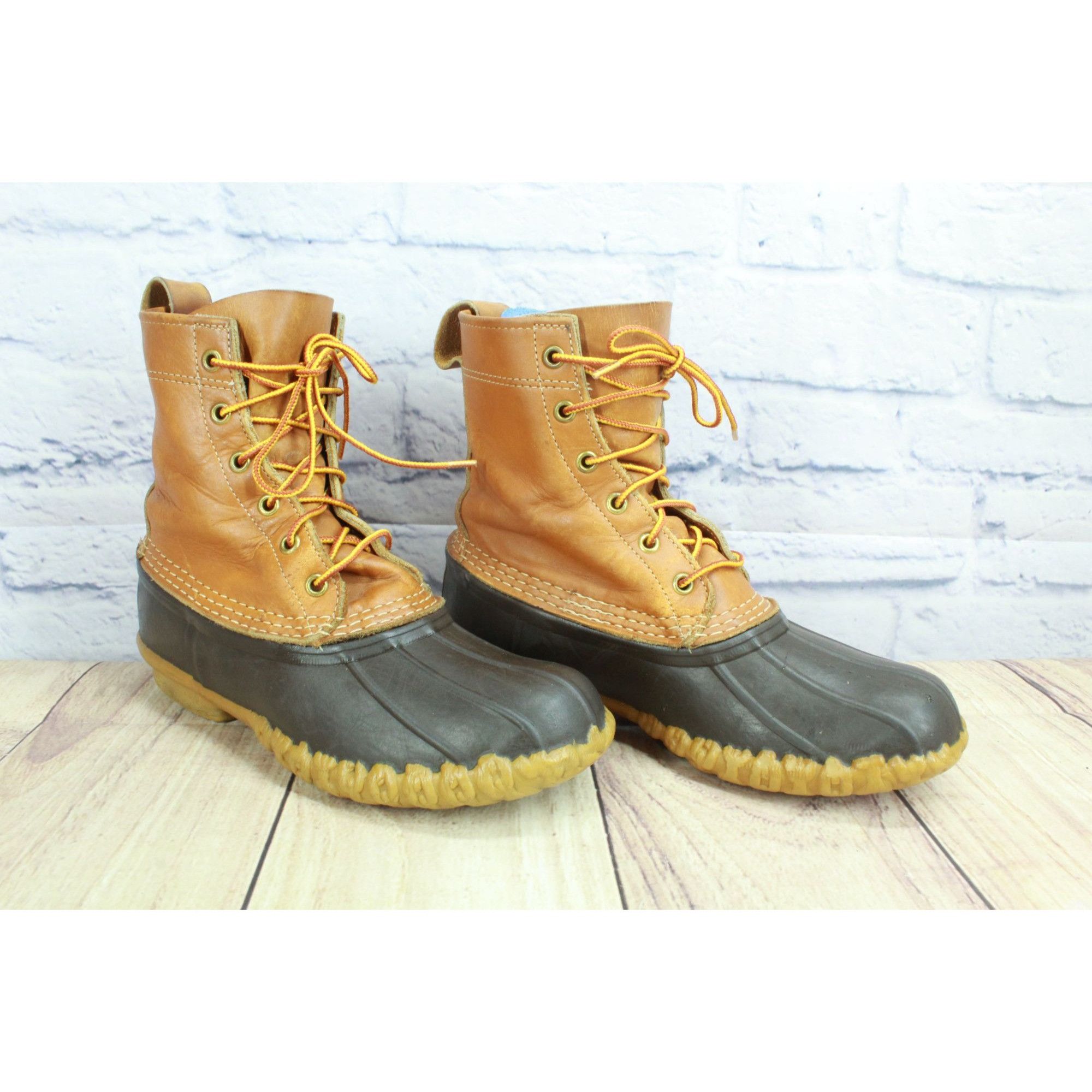 L.L. Bean Vintage LL Bean Women’s Lace-Up Duck Boots Brown Leather Size US 6 / IT 36 - 2 Thumbnail