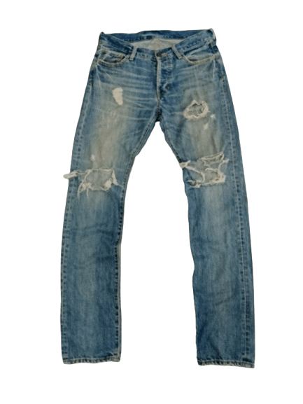 Japanese Brand The Stooge & Co Distressed Jeans Blue Denim Size US 31 - 1 Thumbnail