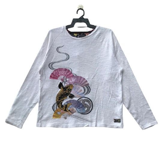 Vintage Vtg 90s japan traditional koi fish embroidery native shirt Size US L / EU 52-54 / 3 - 3 Thumbnail