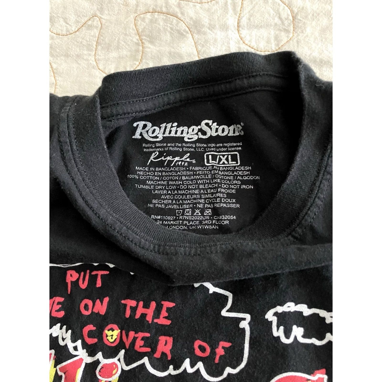 Doublet Rolling Stone Magazine Rock Music Black Double Graphic T-Shirt Large L/XL Crew Neck Short Sleeve Mens Regular Size US L / EU 52-54 / 3 - 4 Thumbnail