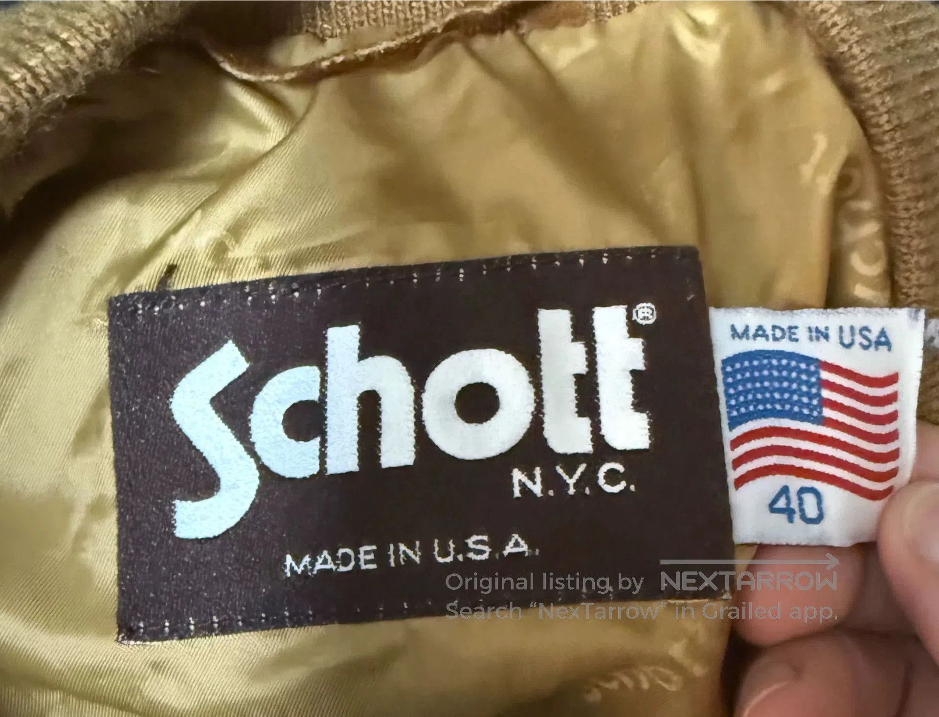 Schott Men's Suede Leather Biker Jacket. Size US S / EU 44-46 / 1 - 4 Thumbnail