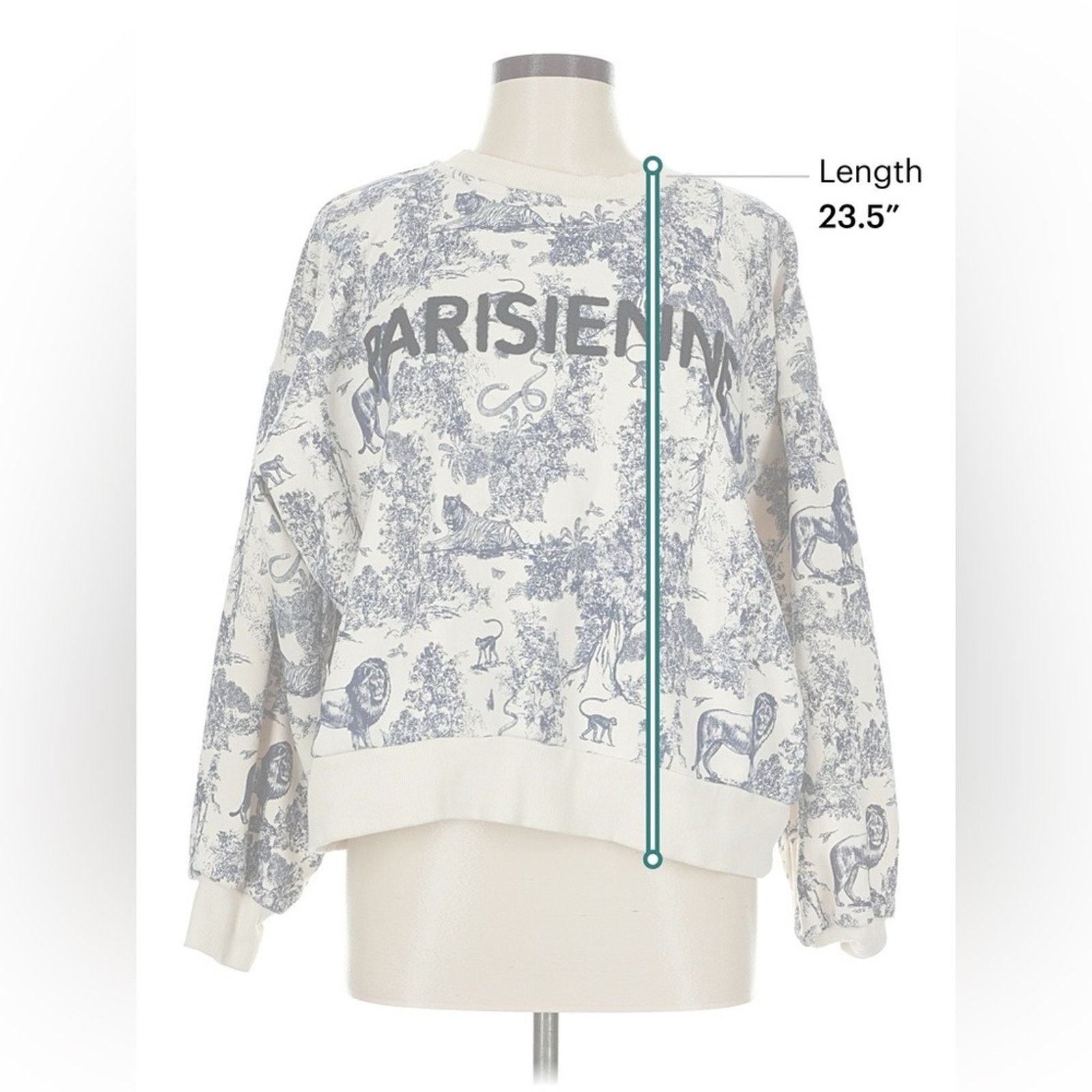 Other Ell and emm Parisienne blue white toile sweatshirt M/L Size L / US 10 / IT 46 - 3 Thumbnail