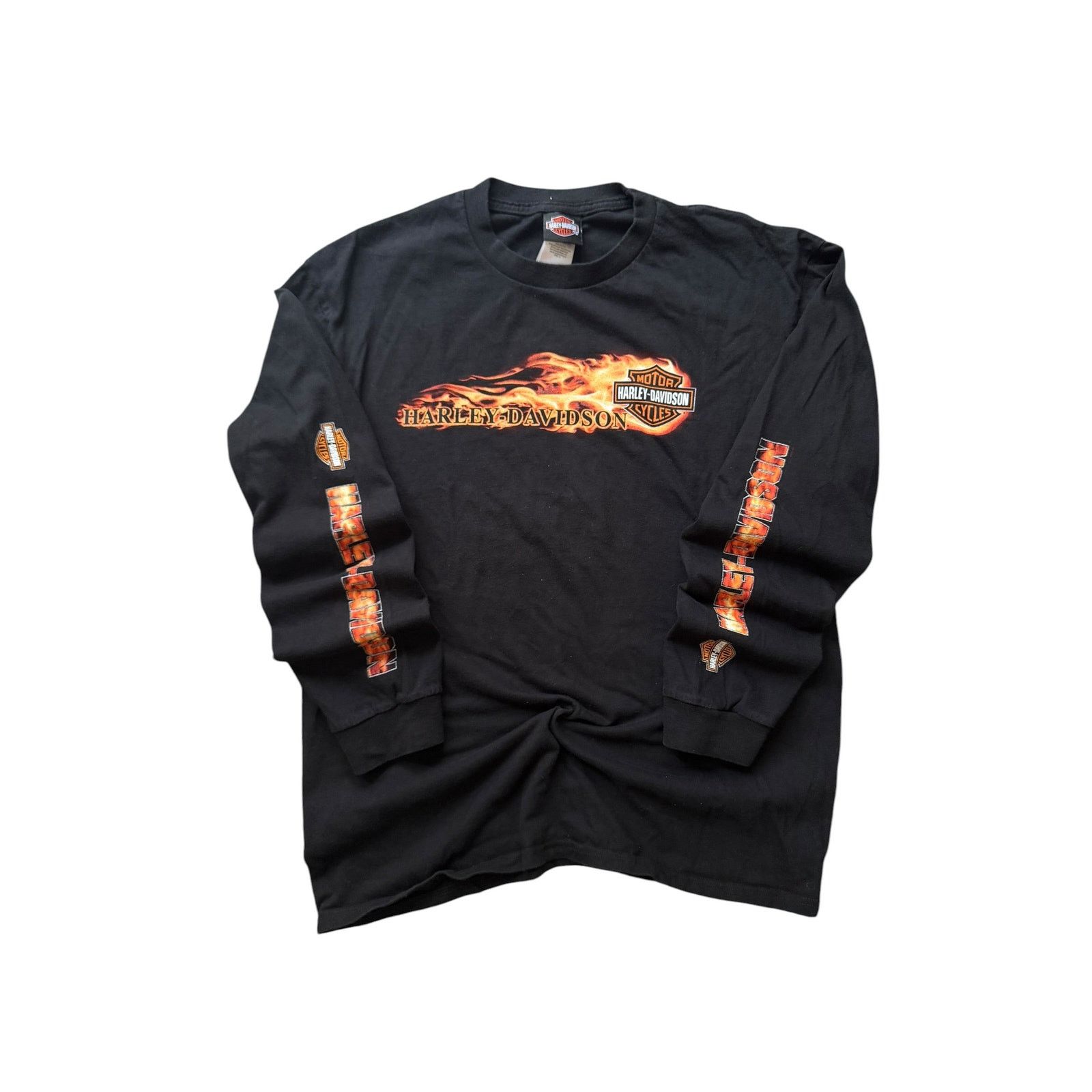 Harley Davidson Vintage Harley Davidson Orange Flame Long Sleeve Size US L / EU 52-54 / 3 - 1 Thumbnail