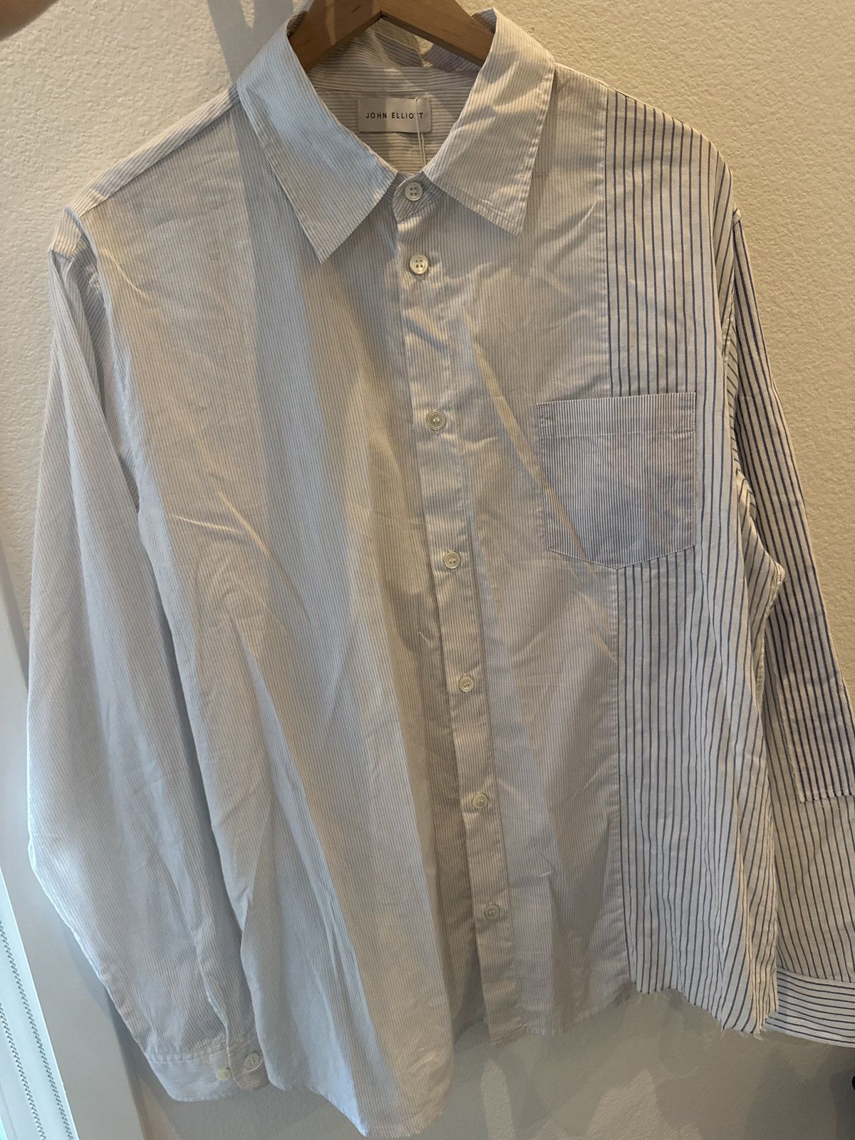 John Elliott John Elliott Paneled Cloak Button Up Shirt Size US M / EU 48-50 / 2 - 2 Thumbnail