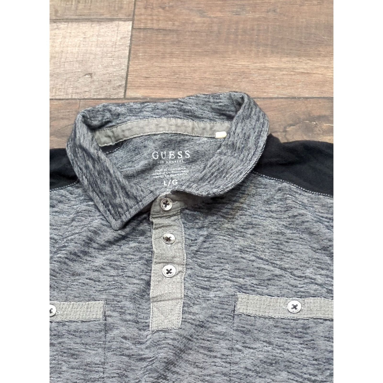 Guess GUESS Men's Short Sleeve Polo Shirt Black Grey Size L Size US L / EU 52-54 / 3 - 2 Thumbnail