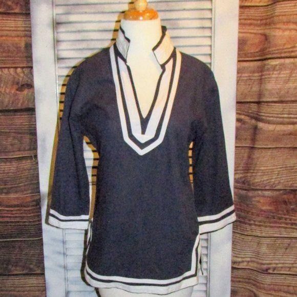 Other Sherry Taylor Sm Nautical Linen Blend Blouse Size S / US 4 / IT 40 - 1 Thumbnail