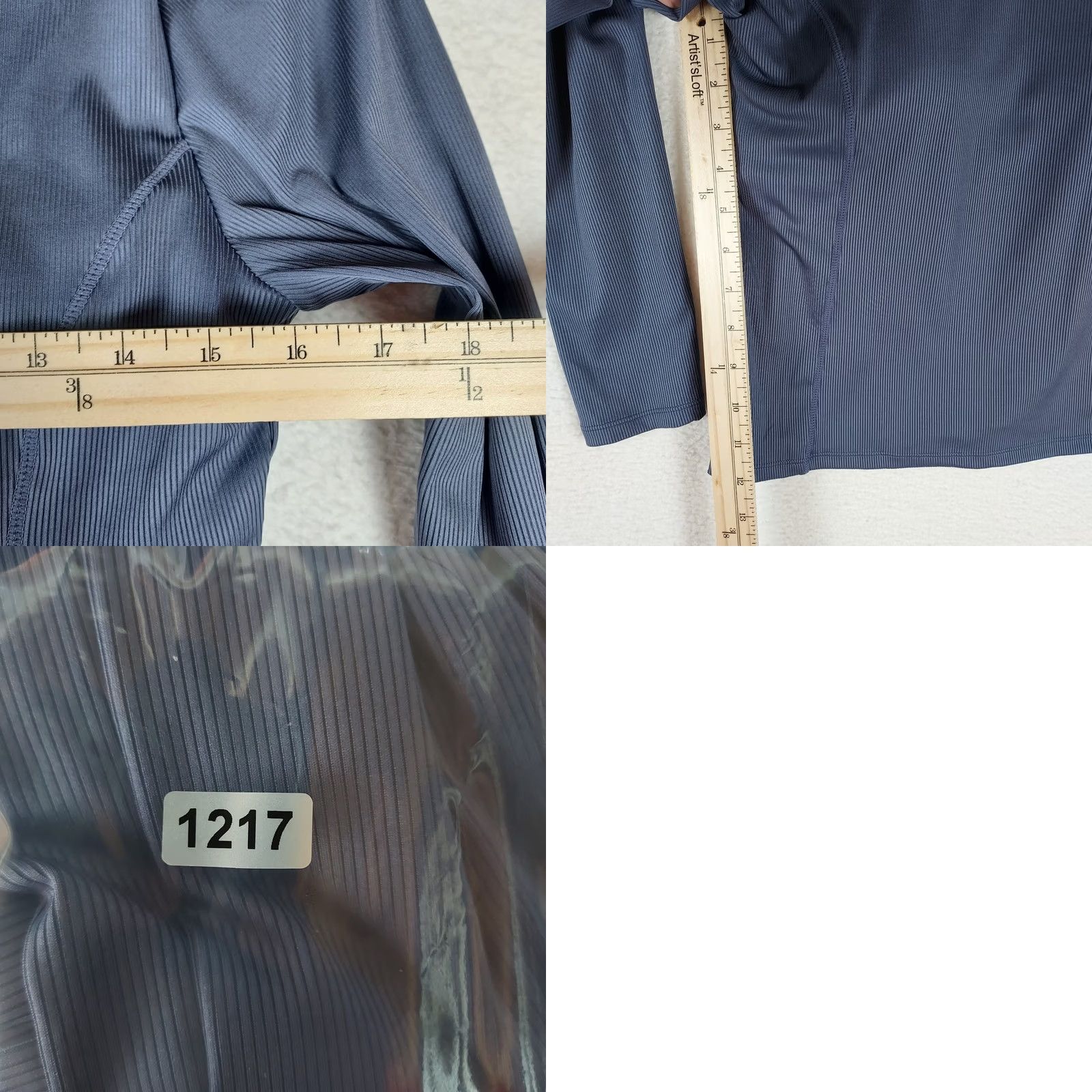 Vintage Velocity Women’s Rib Melody Long Sleeve Top Pullover Athletic Blue L Shirt Women Growthspring Size L / US 10 / IT 46 - 8 Thumbnail