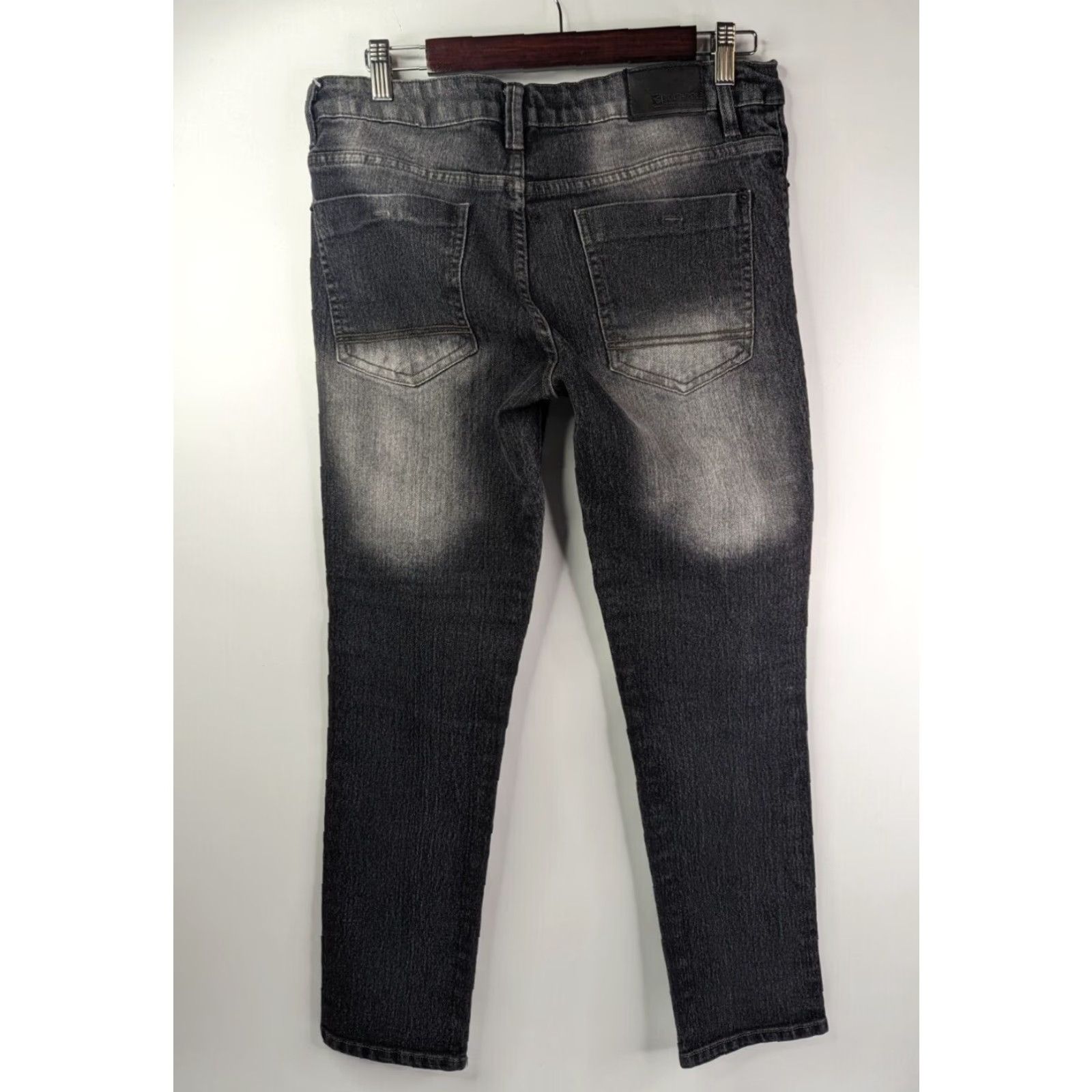 Southpole Southpole Jeans Mens 32x30 Skinny Black Stretch Distressed Paneled Moto Stacked Jeans Size US 32 / EU 48 - 4 Thumbnail