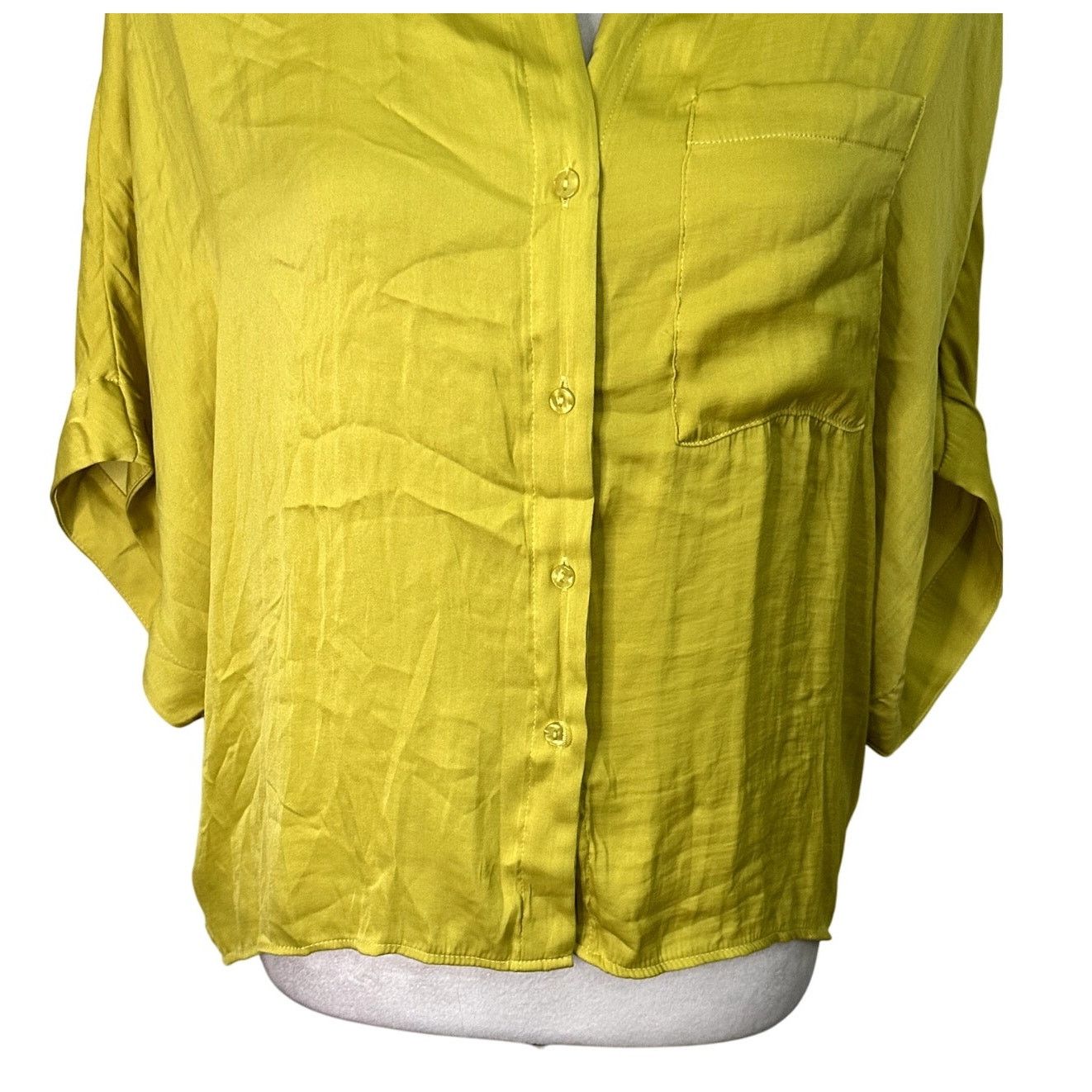 Other Industry Republic Top Button Up Short Sleeves Yellow Green M Size M / US 6-8 / IT 42-44 - 4 Thumbnail