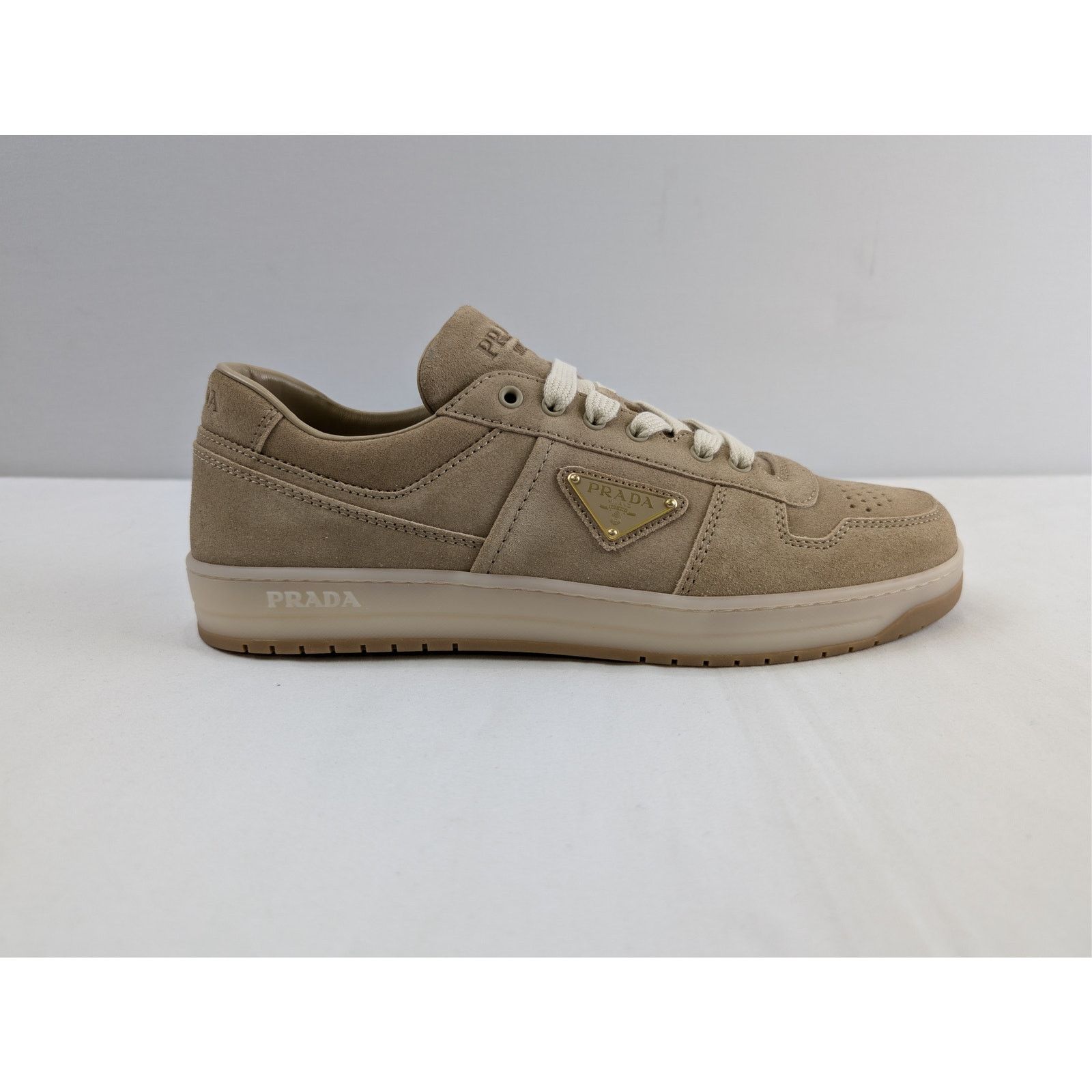 Prada o1rshd1 Downtown Delavé Suede Trainers Sneakers in ecru Size US 10 / EU 43 - 4 Thumbnail