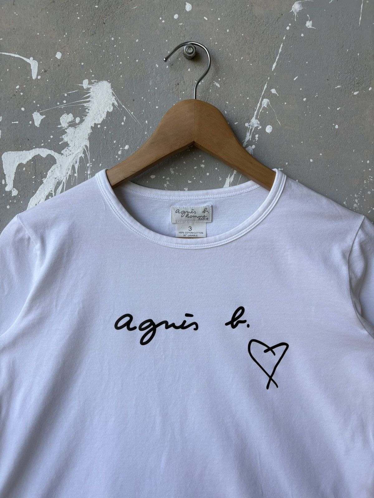 agnes b. Agnes B. Homme Signature Logo Long Sleeve Tee Size S / US 4 / IT 40 - 2 Thumbnail