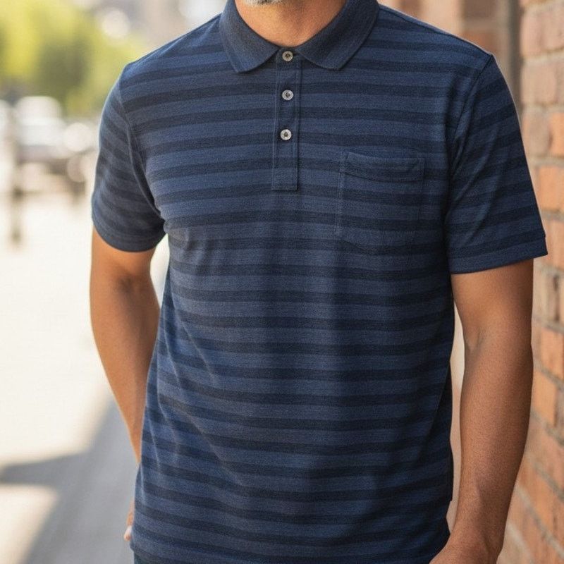 Johnston & Murphy Johnston & Murphy Polo Shirt Pima Cotton Striped XL Size US XL / EU 56 / 4 - 1 Thumbnail