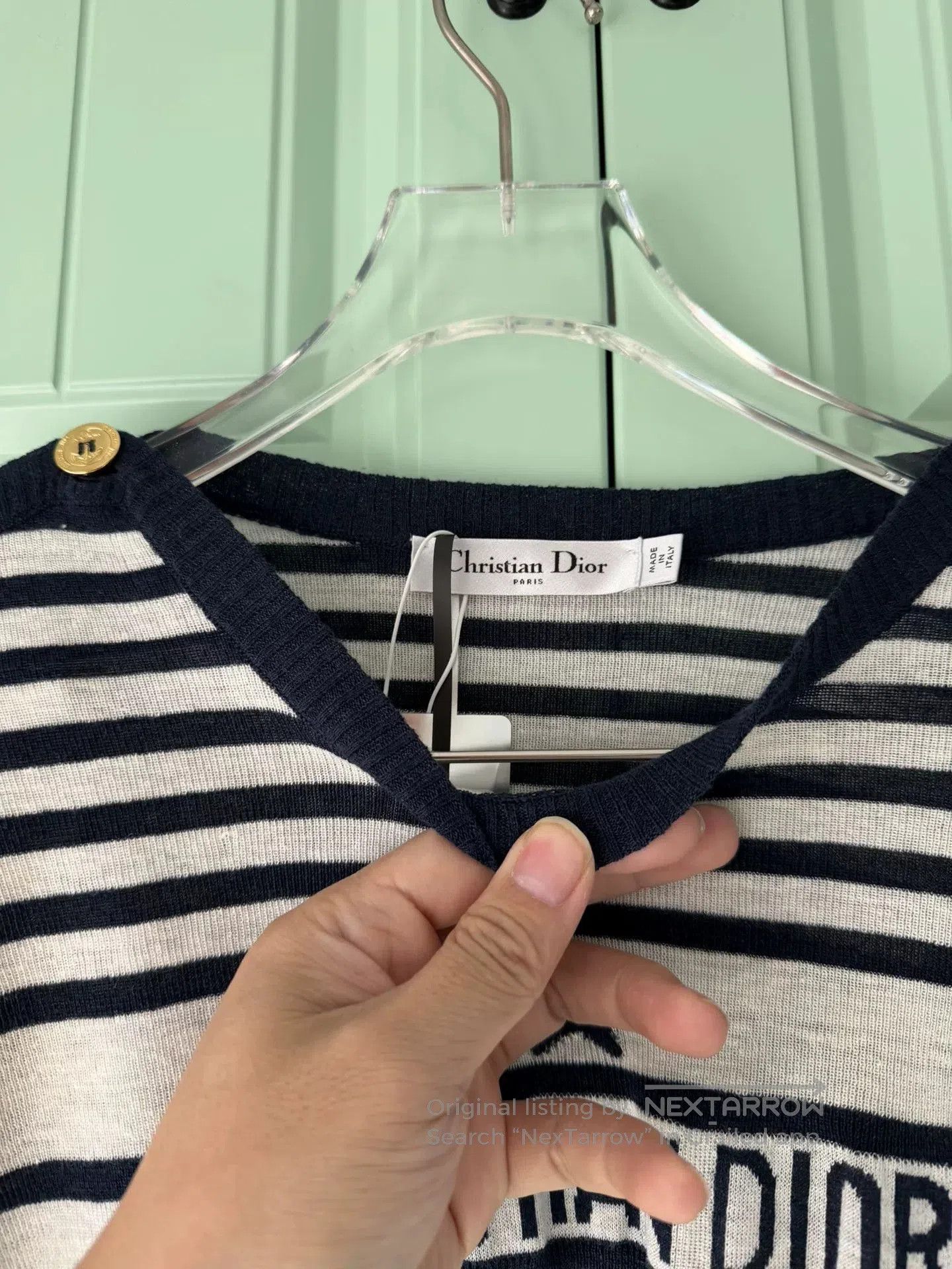 Dior Dior Blue White Striped Knitwear. Size S / US 4 / IT 40 - 8 Thumbnail