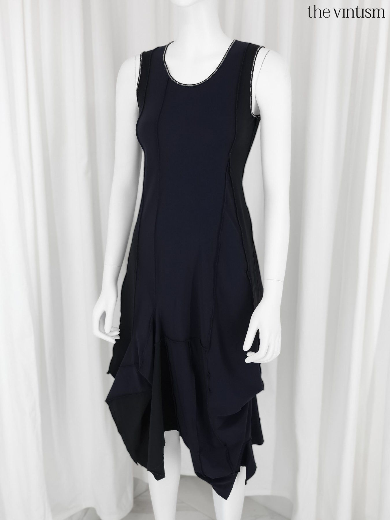 Marithe + Francois Girbaud Marithe + Francois Girbaud Archival Navy Stretch Nylon Dress Size S / US 4 / IT 40 - 1 Thumbnail