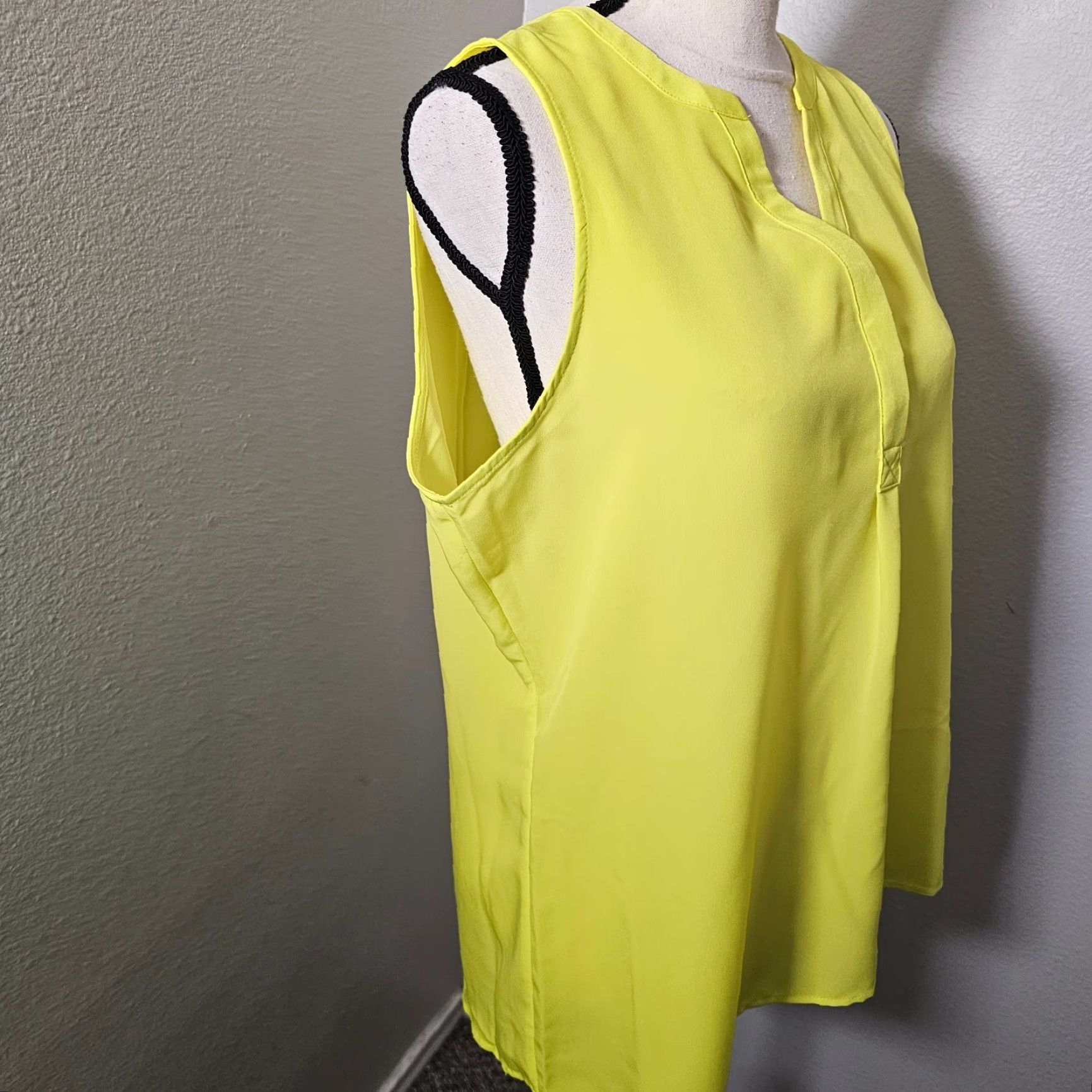 Vintage Crown & Ivy Tunic Blouse V-Neck Sleeveless Tie Dye Yellow L Summer Womens Size L / US 10 / IT 46 - 4 Thumbnail